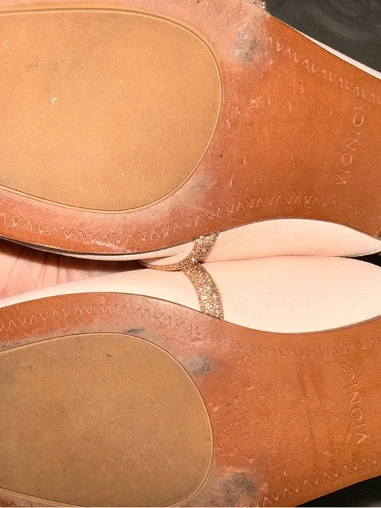 Vionic Women's Blush Pink Slip-On Mules with Gold Beaded Accent - Picture 2 of 3